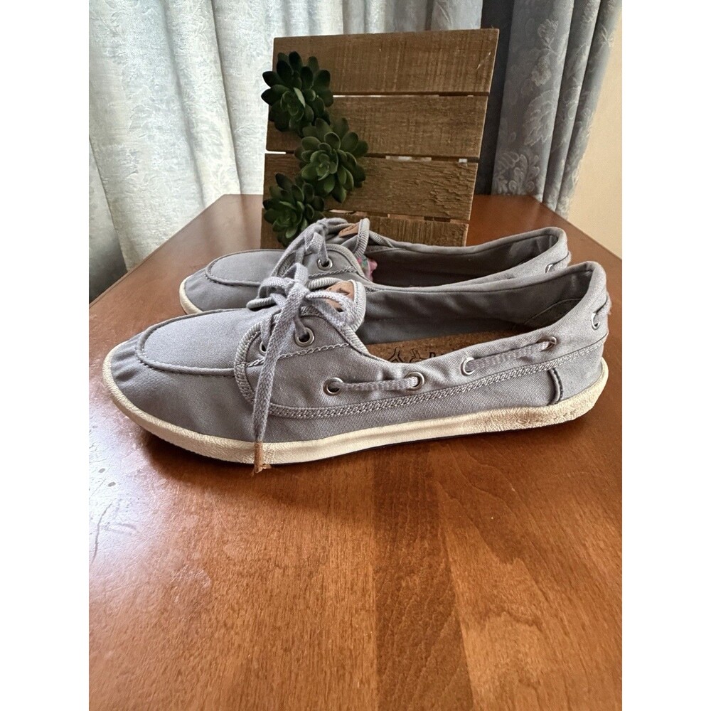 Sperry Lounge Away Women's 8.5 M Gray Canvas Lace-Up Boat Shoes - Picture 4 of 7